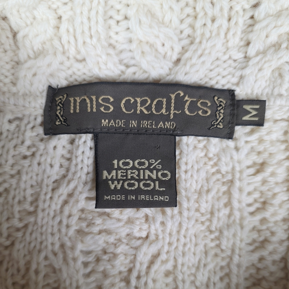 Inis Crafts Chunky Cream Wool  Longline Cardigan size - Picture 9 of 15